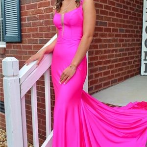 Hot pink prom/formal dress worn to one prom for 5 hours.